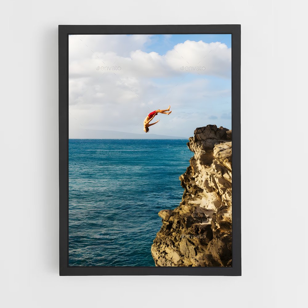 Poster Saut Extrême – affiche Plongeon de falaise (vue 2)